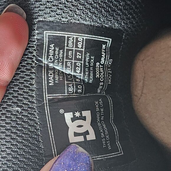 DC NET SE BLACK WHITE MEN SHOES SIZE 9 Skatboarder - Picture 6 of 8